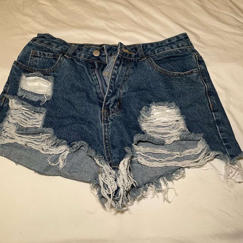 SHEIN Distressed Denim Shorts